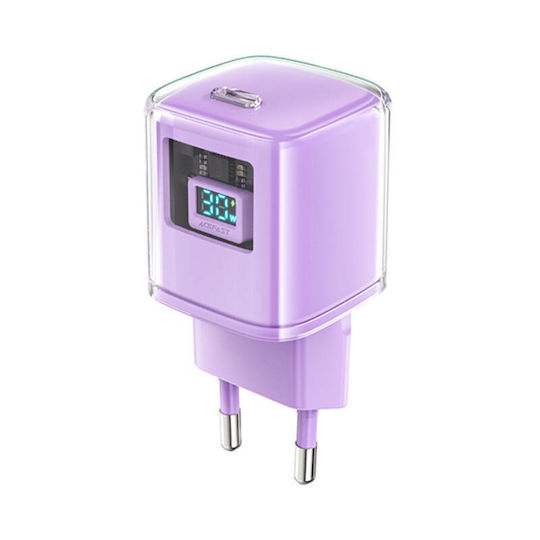 Acefast Charger Without Cable GaN with USB-C Port 30W Power Delivery Purple (A53 Sparkling)