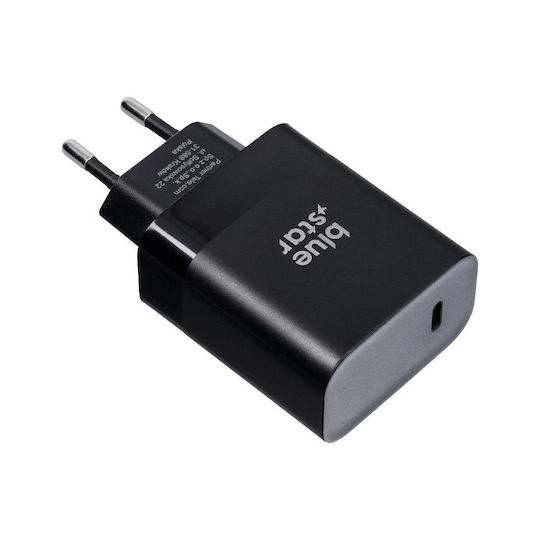 Blue Star Ladegerät ohne Kabel mit USB-C Anschluss 45W Stromlieferung / Schnellaufladung 4.0 Blau