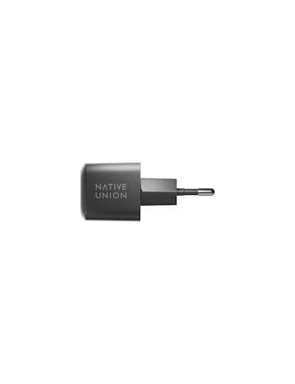 Native Union GaN с USB-C порт и кабел USB-C - USB-C 37W Power Delivery Черен (FAST30-CC-BKCOS-EU)