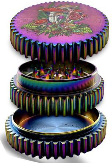 Grinder Τρίφτης 50mm Μεταλλικός Σχέδιο Γρανάζι Mushroom 2 Sprocket 3 Parts