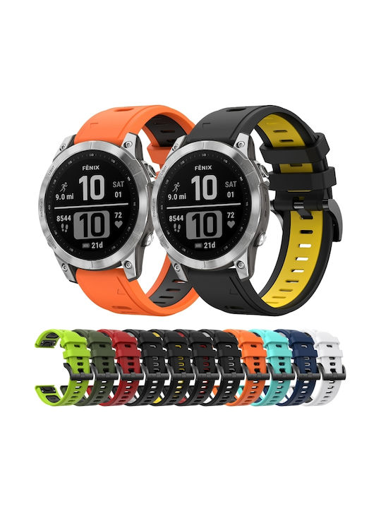 Двутонално Каишка Силикон Черен (Fenix 5 / 5 Plus / 6 / 6 Pro / 7 / 7 Pro / 8 (47mm))