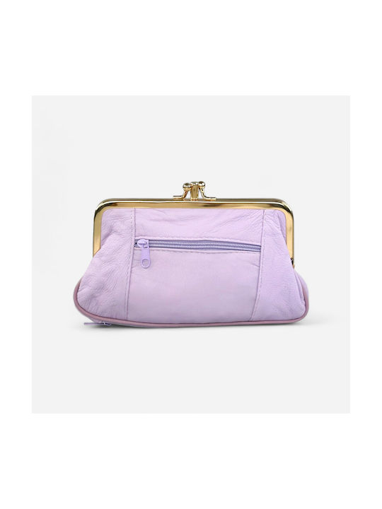 Verde Large Leather Women's Wallet Coins Lilac