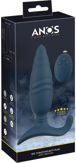 Anos Anal Plug with Wireless Functionality and Vibration Blue 16.8cm