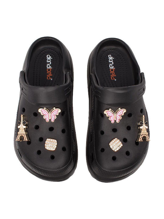 Calzedoro Calzedoro Women's Clogs Black Gold Jewelry F4287-black Black