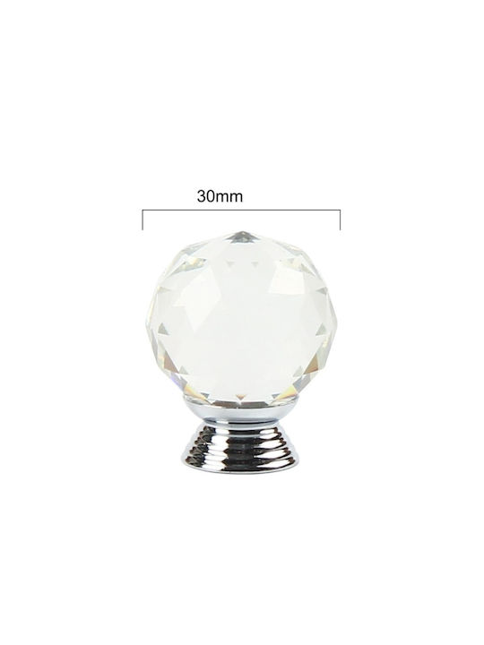 Set 2 Mânere Ușă Model Cristal Zola Diametru Mâner 30 Mm Înălțime 40 Mm