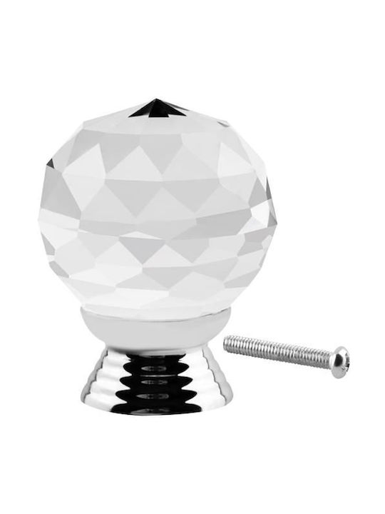 Set 2 Mânere Ușă Model Cristal Zola Diametru Mâner 30 Mm Înălțime 40 Mm