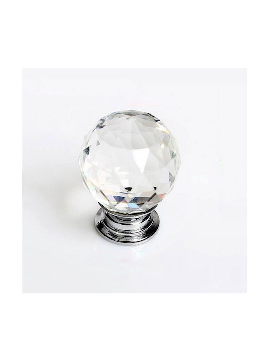 Set 2 Mânere Ușă Model Cristal Zola Diametru Mâner 30 Mm Înălțime 40 Mm