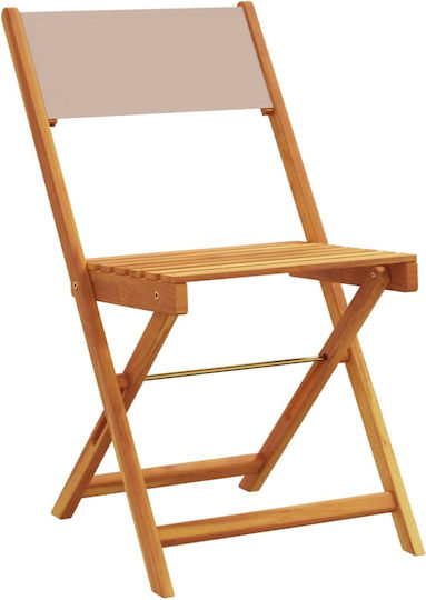Καρέκλα Εξωτερικού Χώρου Ξύλινη Taupe 2τμχ 38x32.5x83εκ.