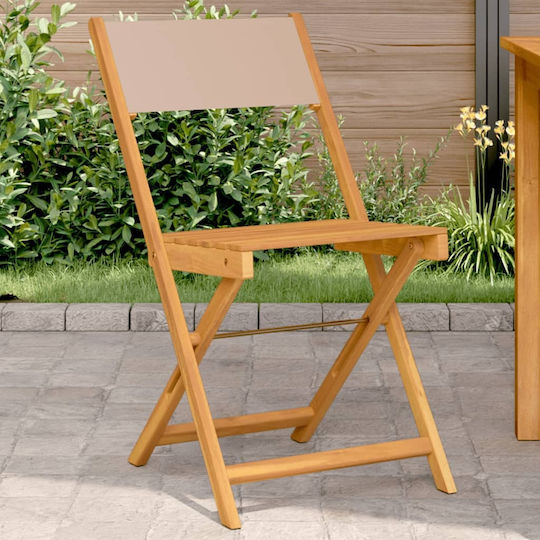 Καρέκλα Εξωτερικού Χώρου Ξύλινη Taupe 2τμχ 38x32.5x83εκ.