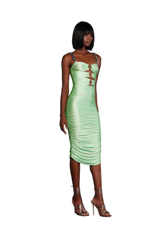 Bronx and Banco Nadia Neon Mint Midi Dress BB-16-068