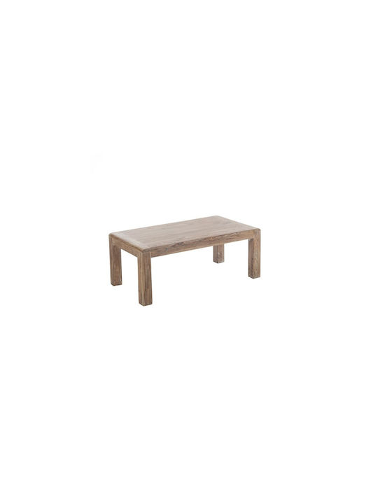 Rectangular Coffee Table Maokai from Solid Wood White Patina L115xW60xH45cm.