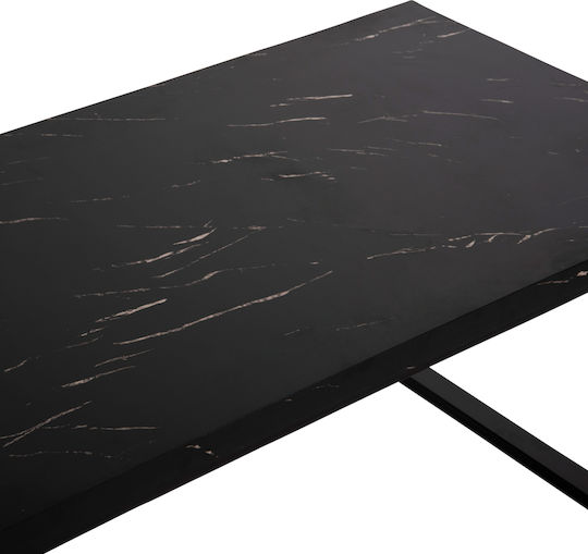 Măsuță Centrală Rectangulară Shaben din Lemn Neagră 120x60x46cm