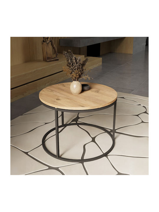 Round Side Table Drion Black L60xW60xH60cm