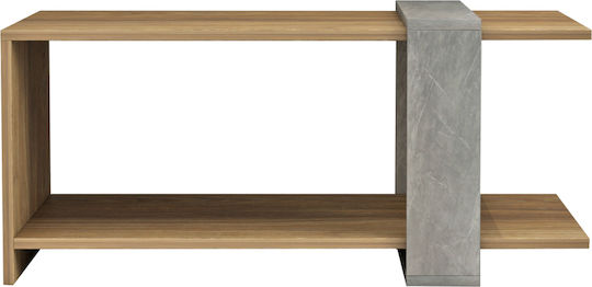 Rechteckiger Zentraler Kaffeetisch Wilma Holz Natur-Grau M80xB50xH35cm