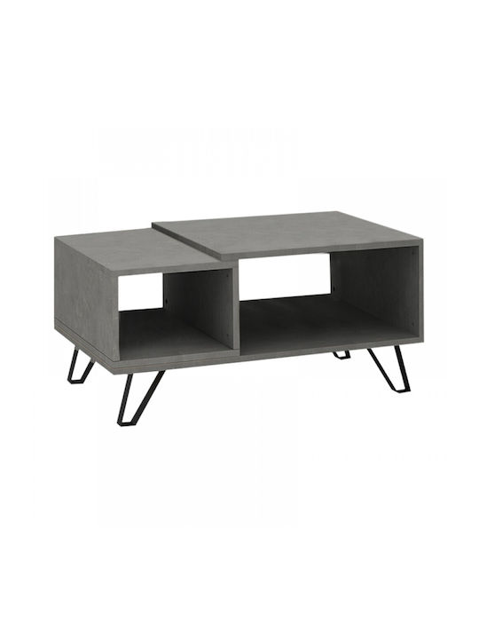 Rectangular Central Coffee Table Don Wooden Anthracite M90xW55xH44cm
