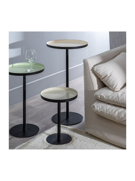 Round Metal Side Table Black L35.5xW35.5xH64.5cm