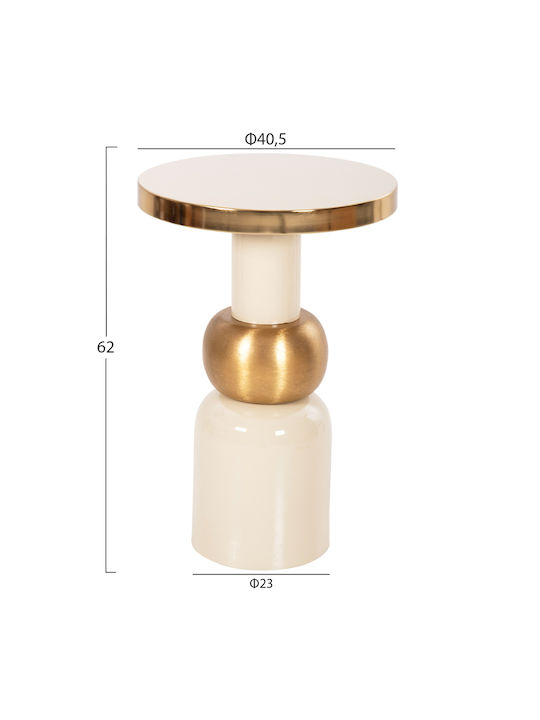 Round Side Table Metal Ecru-Gold M40.5xL40.5xH62cm