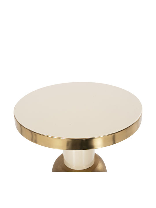 Round Side Table Metal Ecru-Gold M40.5xL40.5xH62cm
