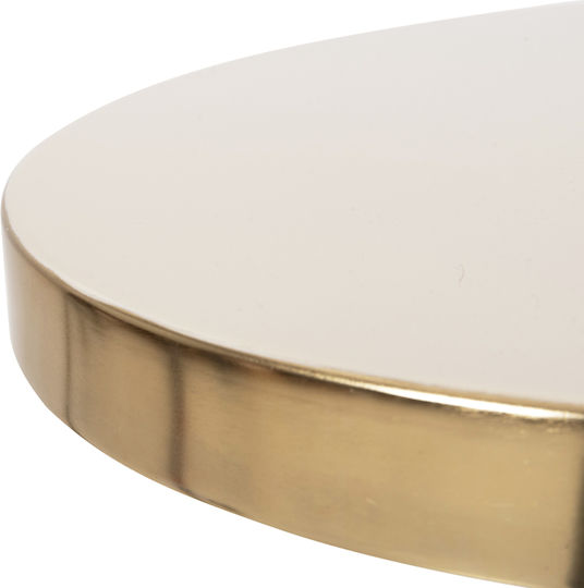 Round Side Table Metal Ecru-Gold M40.5xL40.5xH62cm