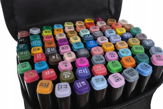 Set 120 Markers Zola 2 Thin Thick Ends Storage Bag Multicoloured