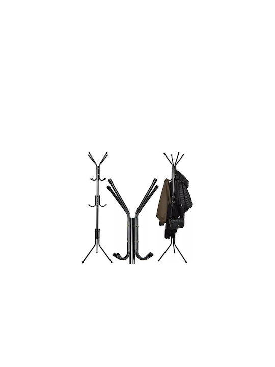 Metallic Coat Rack Black 42x42x175cm