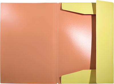 Plastic Folder with Elastic Band Pastel Yellow & Orange 25x35 Typotrust