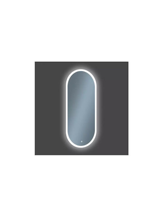 Oval Oglindă de Baie Lumini LED Atingere 45x105cm Alb