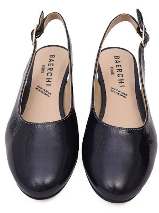 Pumps mit Riemchen & flacher Absatz Blau