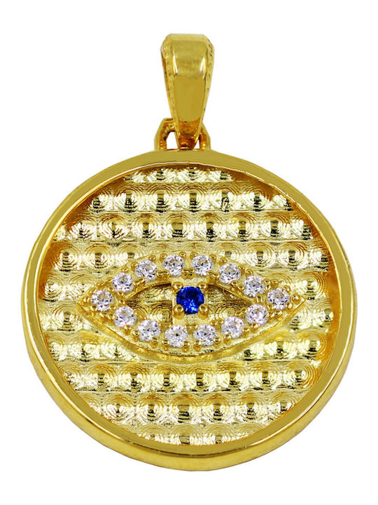 Roloi Kaliamanis Anhänger Kinder Amulett Beidseitig Konstantinato aus Gold 14K PM1259
