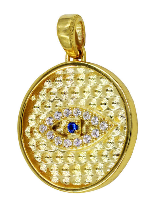 Roloi Kaliamanis Anhänger Kinder Amulett Beidseitig Konstantinato aus Gold 14K PM1259