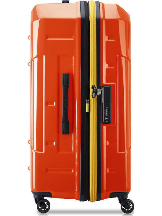 Rempart Μεγάλη Βαλίτσα Ταξιδίου Σκληρή Orange με 4 Ρόδες Ύψους 80εκ.