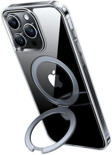 Torras Upro Ostand Clear Umschlag Rückseite Gehärtetes Glas Magnetisch Transparent (iPhone 15 Pro)