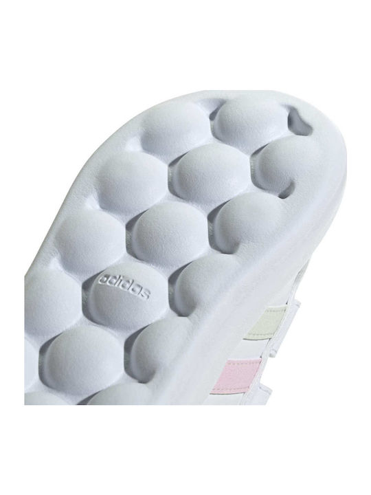 Grand Court 2.0 Kids Sneakers with Hoop & Loop Closure Cloud White / Crystal Jade / Clear Pink