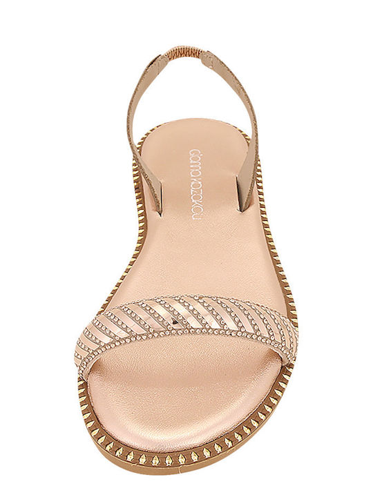 Nishin Leather Women's Flat Sandals Rose Gold