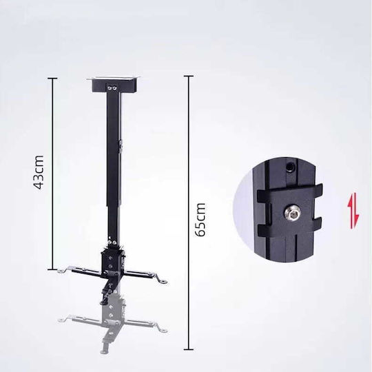 Zenwire Projektorhalterung Decke mit maximaler Belastung von 25kg Schwarz