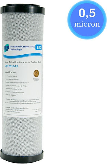 Filtrato WHF14-USA Water Filtration System Single Under Sink Micron 1/4'' with Faucet & Replacement Filter Pure LRC 2510-P5 0,5μm 57-0030/LRCP5