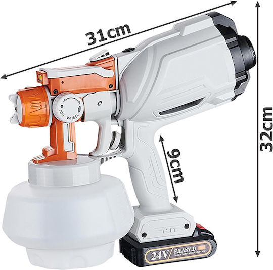 ZK11143QWS10 Ηλεκτρικό Πιστόλι Βαφής 24V με Δοχείο 1.2lt