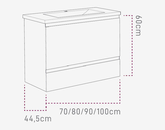 Sanitec Alba B Waschtisch ohne Waschbecken Gray