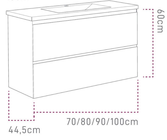 Sanitec Alba D Waschtisch ohne Waschbecken Gray