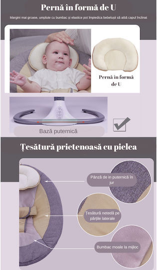 Elektrisch Baby Relax mit Musik Gray für Kind bis 18kg