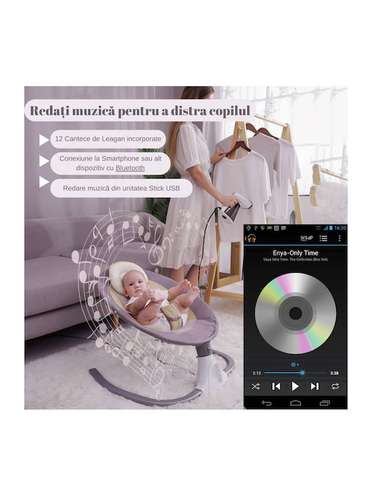 Electric Relax pentru Bebeluși cu Muzică Gri pentru Copil până la 18kg