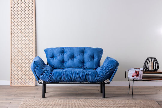 Nitta Canapea Cu Două Locuri Pat Albastru Marin 155x70x85cm