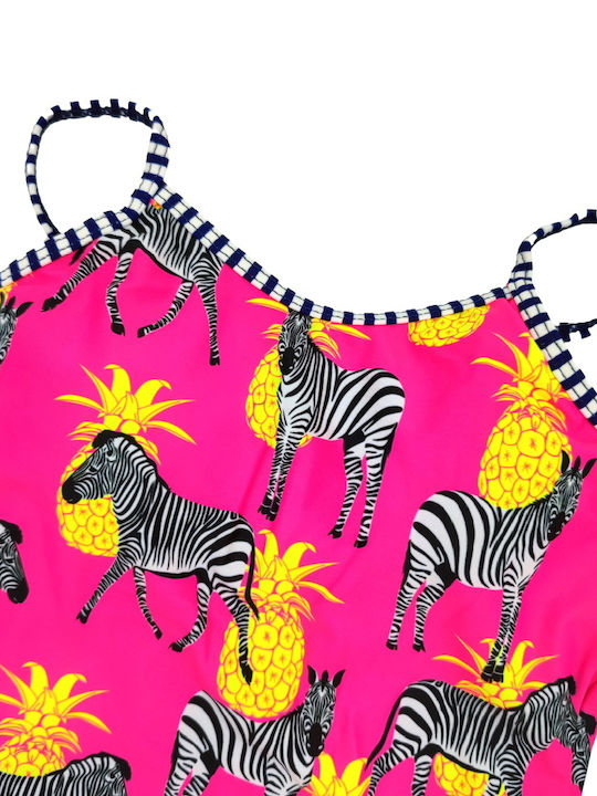 Baby Train One-Piece Swimsuit/Zebra Pineapple Pink