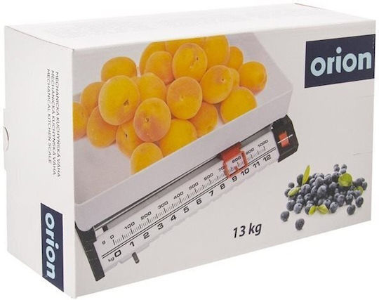Orion Αναλογική Ζυγαριά Κουζίνας με Κάδο έως 13kg Λευκή