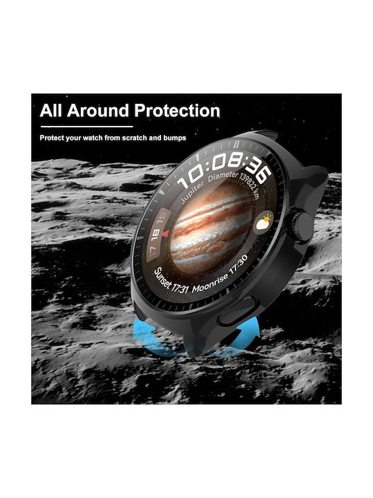 Defense Frame Plastikhülle in Schwarz Farbe für Huawei Watch 4 / Watch 4 Pro