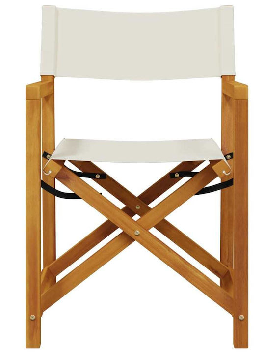Regiestuhl Hölzernes Cream mit Kissen 2Stück 54x53.5x85.5εκ.