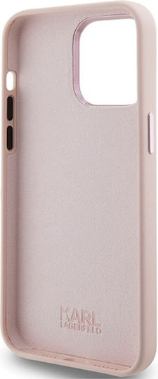 Karl Lagerfeld Choupette Metal Pin Back Cover Σιλικόνης Ροζ (iPhone 15 Pro)