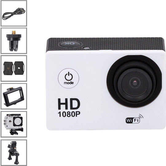 Mercaton 32GB Cameră de Acțiune Full HD (1080p) Subacvatică (cu Carcasă) cu Ecran 2" și Wi-Fi Argintie