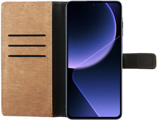 Volte-Tel Book Δερματίνης / Σιλικόνης Χρυσό (Xiaomi 13T / 13T Pro)