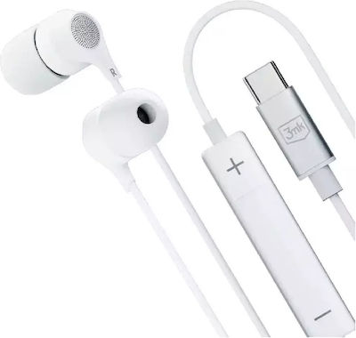 3MK In-ear Handsfree with USB-C Connector White